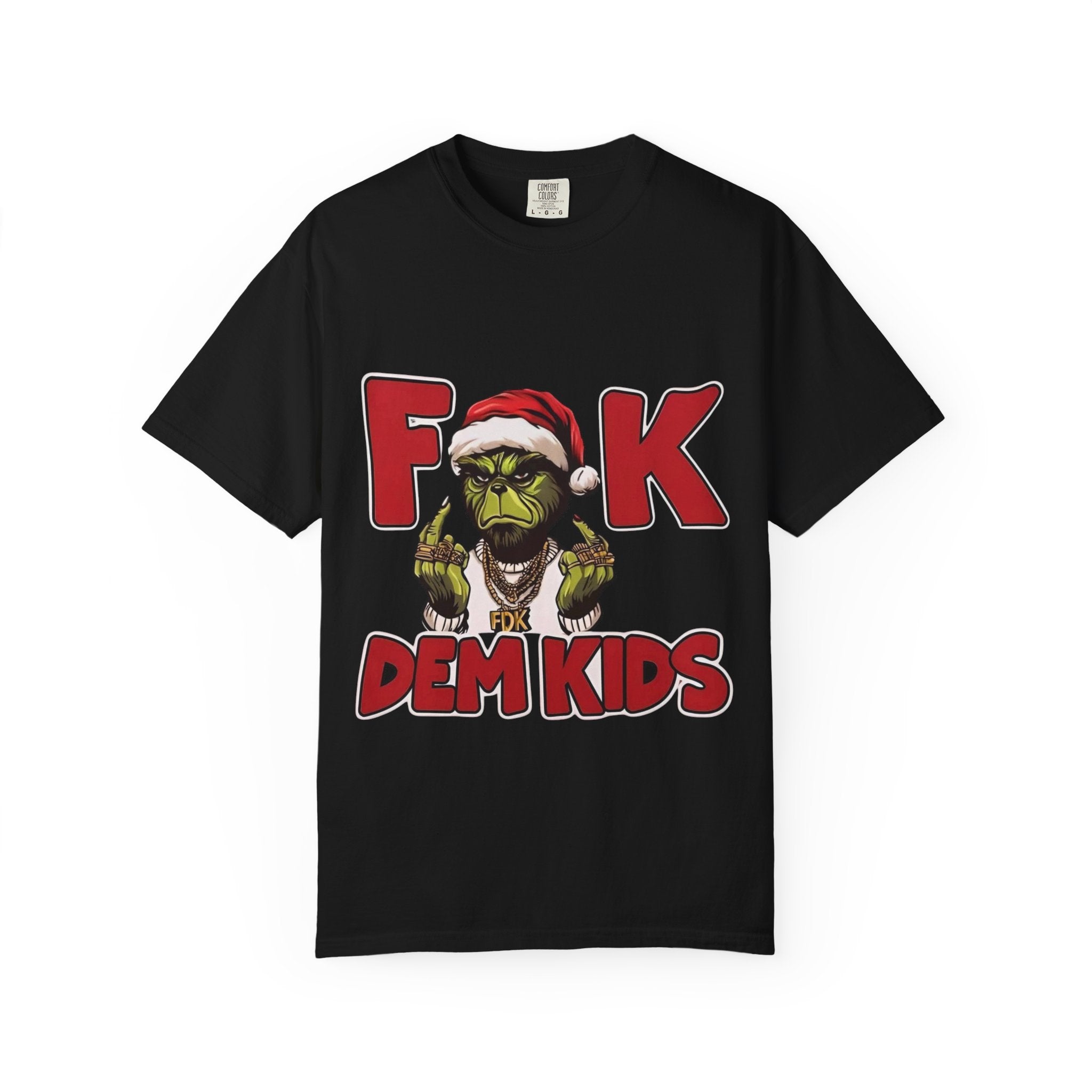 'F**k Dem Kids' Grinch Santa Holiday Tee